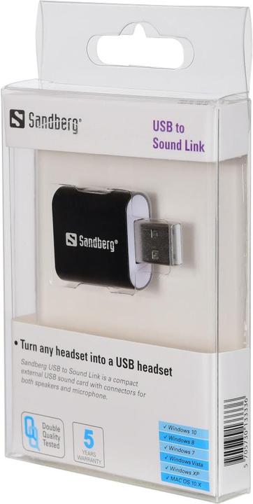 Immagine prodotto Sandberg Collegamento USB al suono (USB)