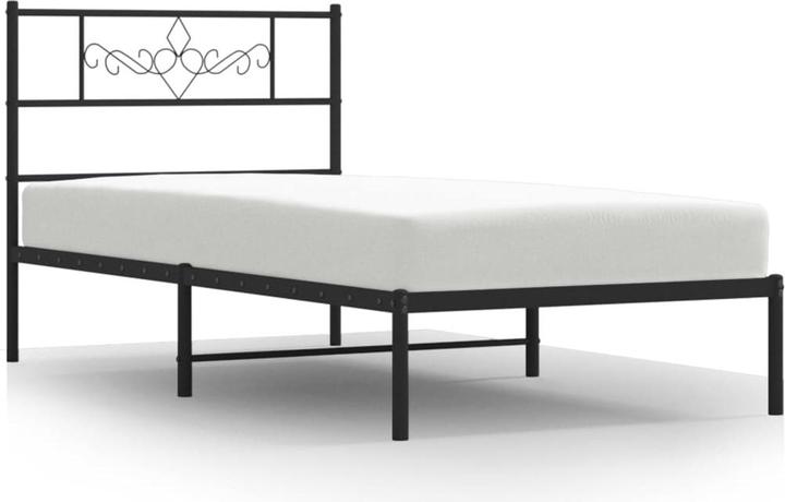 Produktbild VidaXL Bettgestell mit Kopfteil Fussteil Metallbett Bett Schwarz 80x200cm (80 x 200 cm)