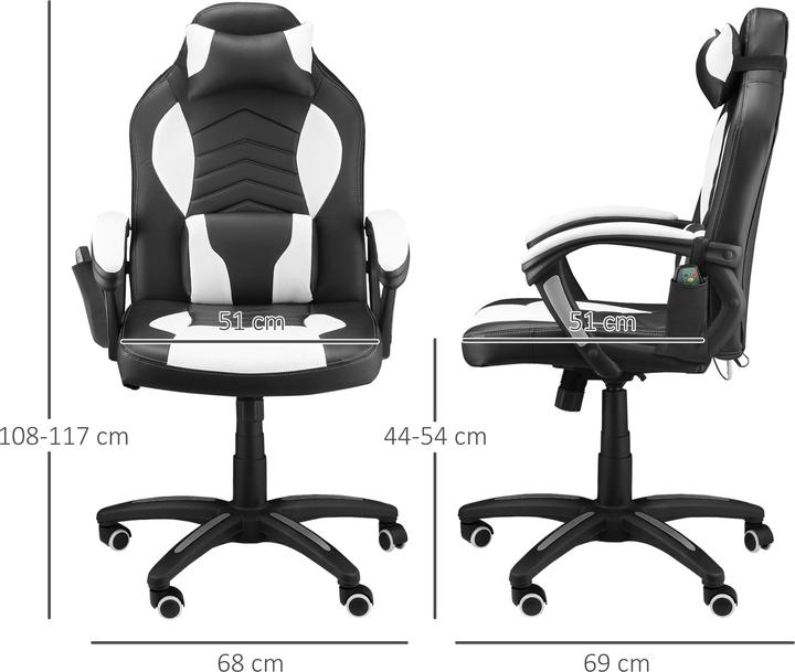 Produktbild Homcom Sportlicher Chefsessel mit Massage- und Wärmefunktion