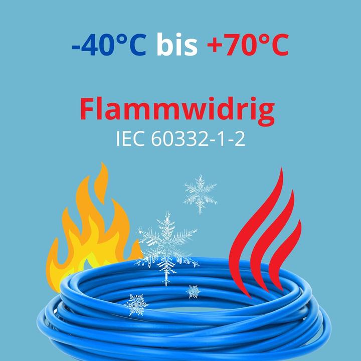 Produktbild Kalitec 10 Meter H07V-K 2,5 mm² blau Verdrahtungsleitung I Aderleitung flexibel I PVC Einzelader I L (10 m)