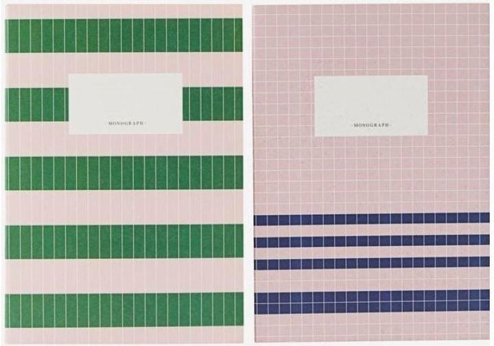 Produktbild Monograph Notizbuch 21 x 14.8 cm, 2er Set, Nude/Grün (A5, Liniert, Harter Einband)