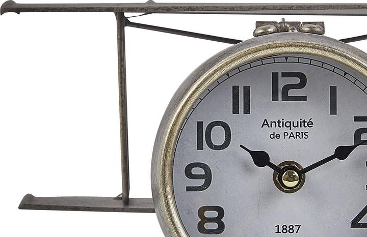Actual product image Beliani Table clock silver aeroplane shape 15 cm STANS