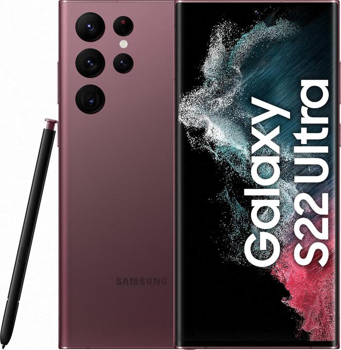 Produktbild Samsung Galaxy S22 Ultra EU (128 GB, Burgundy, 6.80", Dual SIM, 108 Mpx, 5G)