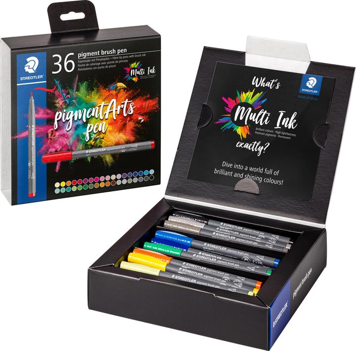 Productafbeelding Staedtler Vezelpen met penseelpunt (Veelkleurig, 36 x)