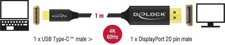 Produktbild Delock DisplayPort — USB Typ C (1 m, USB Typ C, DisplayPort)