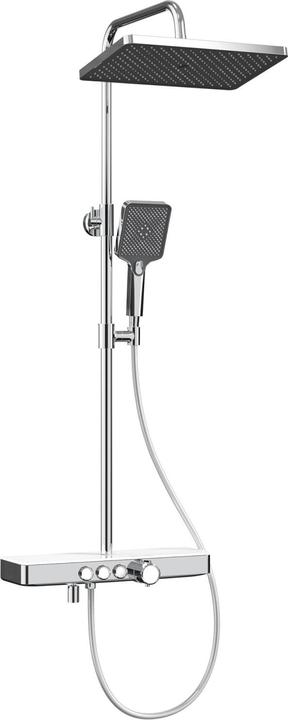 Actual product image Emke Thermostatic Shower System with Overhead Rain Shower, Hand Shower, and Lower Outlet, Chrome
