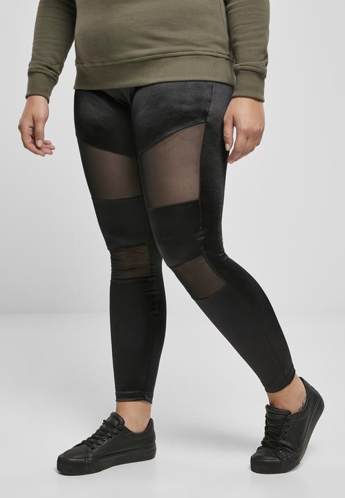 Actual product image Urban Classics Ladies Shiny Tech Mesh Leggings (XS)