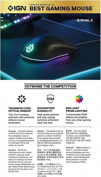 Actual product image SteelSeries Rival 3 (Cable)