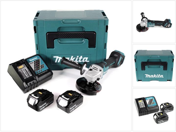 Image du produit Makita DGA 517 RMJ Meuleuse d'angle sans fil 18V 125mm + 2x Batteries 4,0Ah + Chargeur + Coffret de (125 mm)