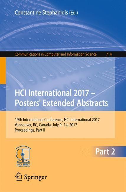 Image du produit HCI International 2017 - Posters' Extended Abstracts (Anglais, Constantine Stephanidis, 2017)
