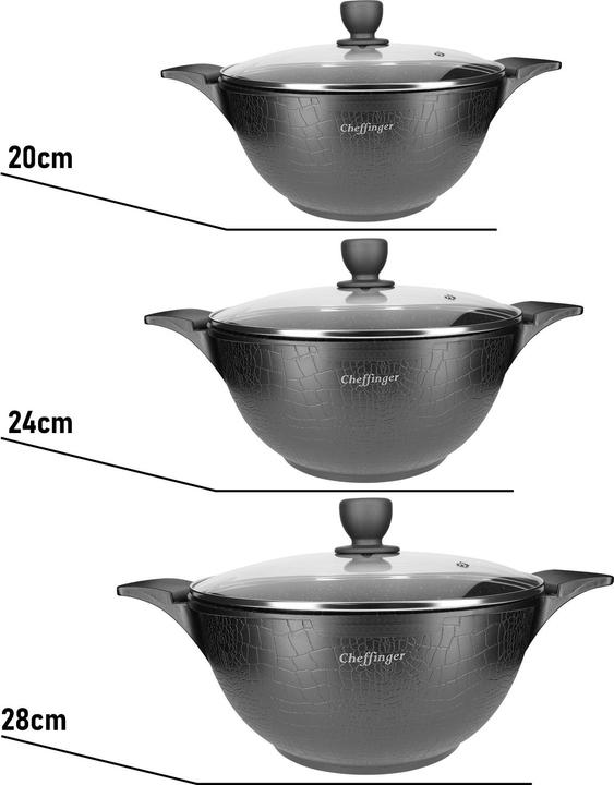 Produktbild JTI 6-teiliges Induktionstopfset - Aluminiumguss (28 cm, Römertopf, Aluminiumguss)