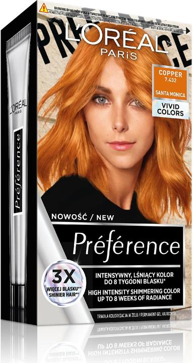 Produktbild L'Oréal Paris LOR PREFERENCE VIVIDS 7.432 Copper (7.432 Copper)