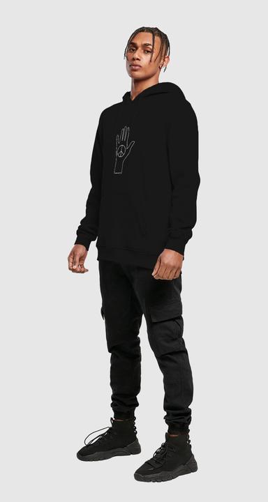 Immagine prodotto Merchcode Peace - Felpa con cappuccio Scribble Hand Black Heavy - 161335 (S)
