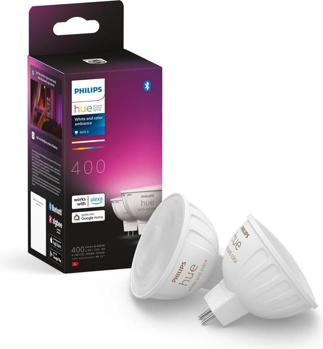 Produktbild Philips Hue White & Colour Ambiance (GU5.3, 6.30 W, 400 lm, 2 x, G)