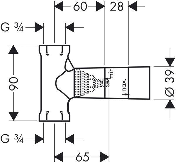 Actual product image Axor Basic body Shut-off valve UP Spindle DN20 15970180