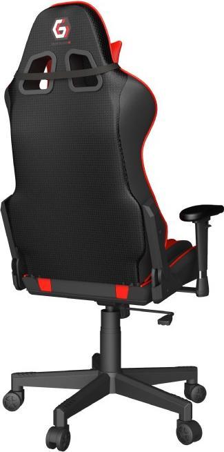 Actual product image Gembird Gaming chair SCORPION juodas mesh red skin accents