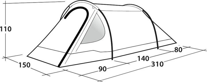 Image du produit Outwell Terre 2 (Tente tunnel, 3.60 kg, 2 personnes)