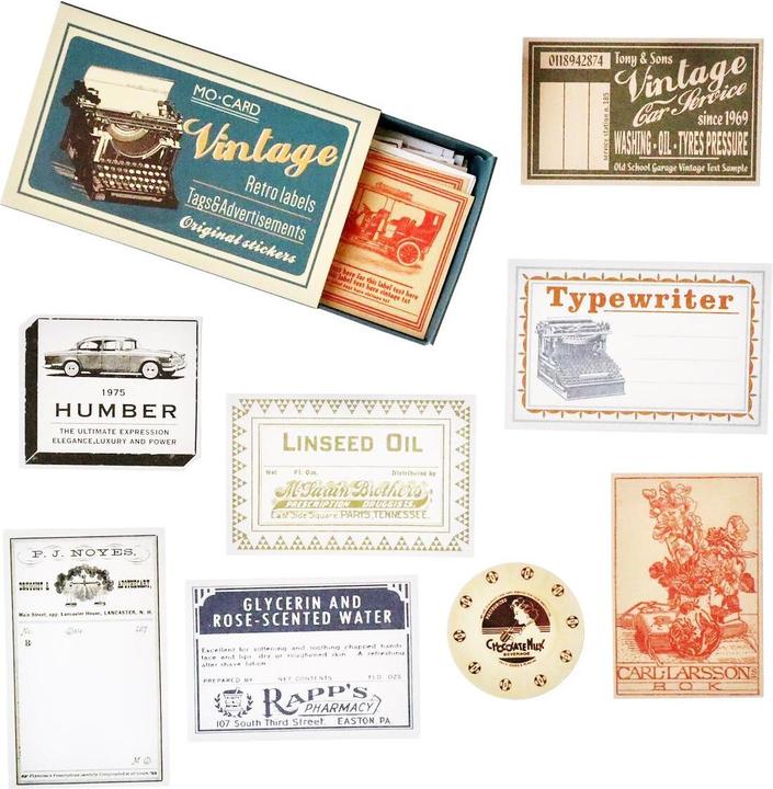 Image du produit JTI 60x étiquettes autocollantes en boîte, vintage - n° 2