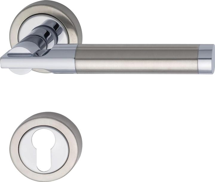 Marchesi THOR lever handle set - on rose PZ, chrome-plated brass/stainless steel (Door set)