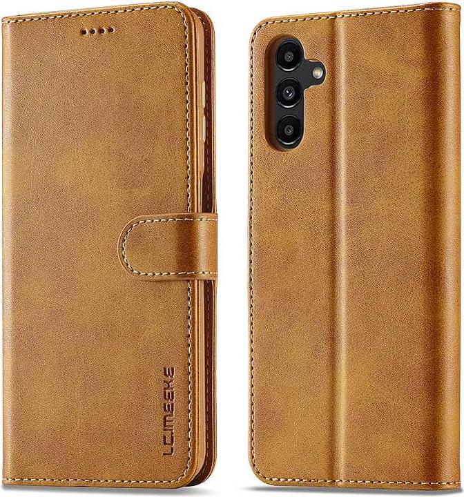Image du produit LC.Imeeke Samsung Galaxy A72 5G - Étui portefeuille, marron clair/orange (Samsung Galaxy A72 5G)