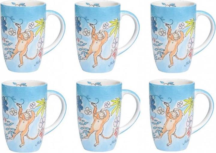 Actual product image Mila Coffee cup Monkey 230 ml, 6 pieces, Blue (230 ml, 6 x)