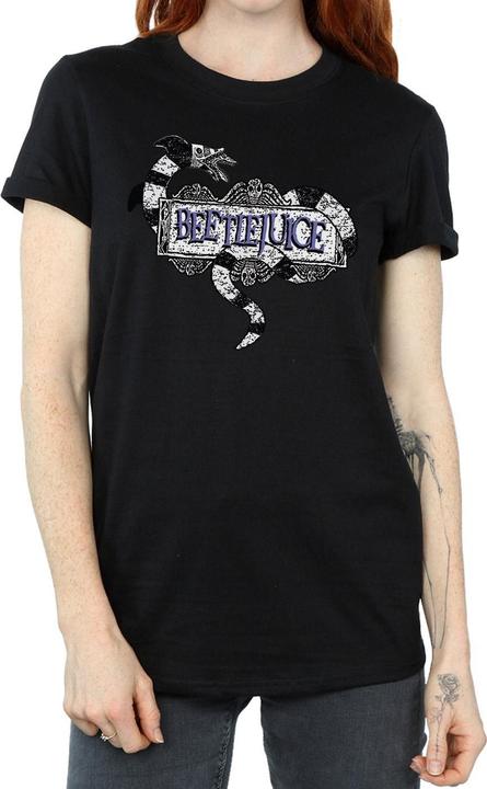 Immagine prodotto Beetlejuice Femme/Les femmes Maglietta Sandworm Logo Coton Boyfriend (L)