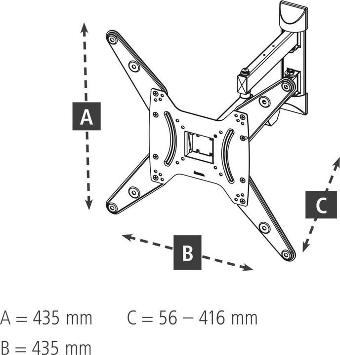 Actual product image Hama TV wall bracket (Wall, 165", 25 kg)