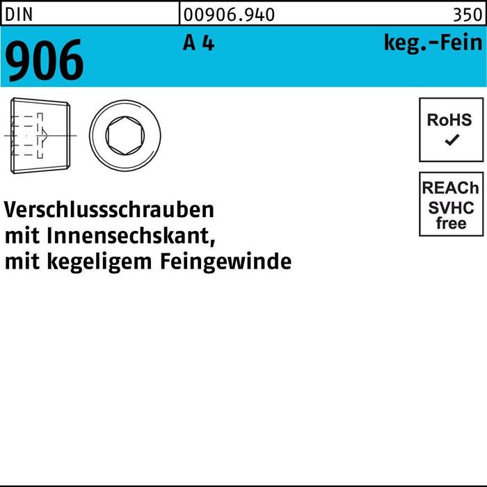 Energy Label Screw plug DIN 906 with hexagon socket M 16 x 1.5 A 4