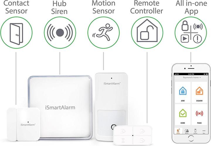 Produktbild iSmartAlarm Home Security System Starter Pack