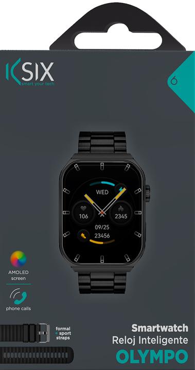 Actual product image KSIX Olympo smartwatch, AMOLED 1,96” display, 2 straps, 5 days aut., Sport and health modes, Calls