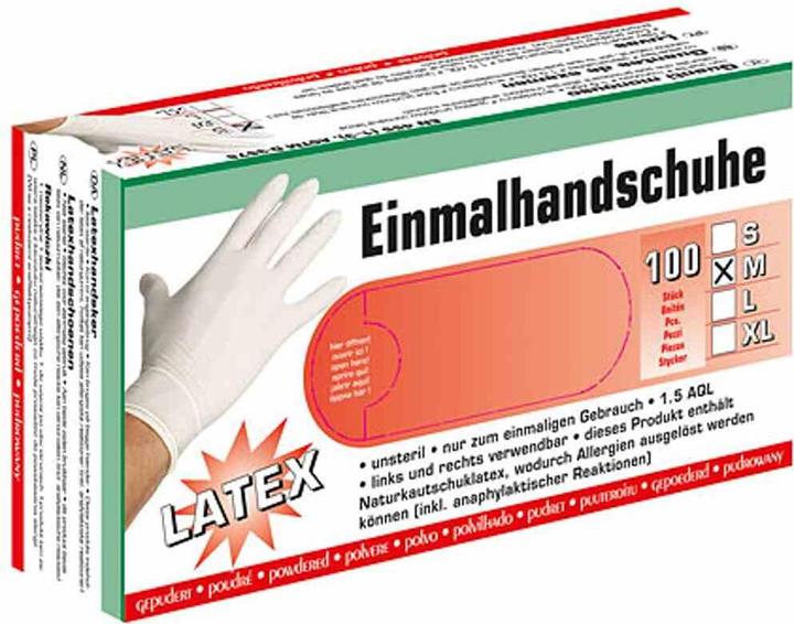 Actual product image Kerbl Gloves latex size M lightly powdered,VE:100St. (M)