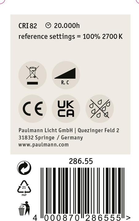 Actual product image Paulmann Drop (E27, 6.50 W, 800 lm, 1 x, E)