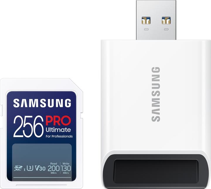 Produktbild Samsung PRO Ultimate mit USB-Cardreader (256 GB, SDXC, U3, UHS-I)