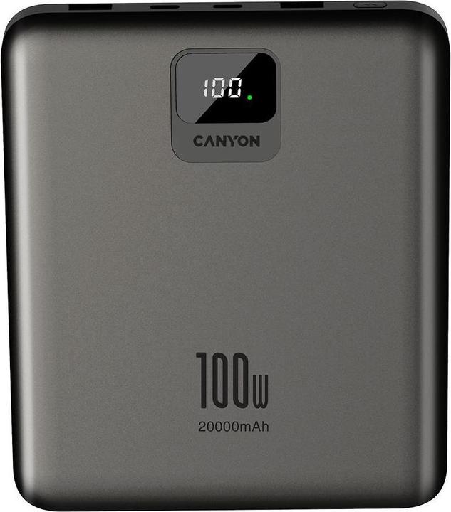 Produktbild Canyon Powerbank PB-2008 LED 20000 mAh PD100W QC3.0 ciemnoszary (CNE-CPB2008DG) (20000 mAh)