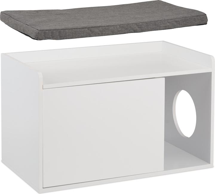 Actual product image Relaxdays Cat Cabinet with Bench (Cat litter box closed)