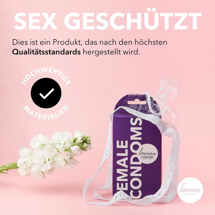 Produktbild Loovara Female Condom» 3 latexfreie Frauenkondome - auch während der Menstruation verwendbar (3 Stk.)