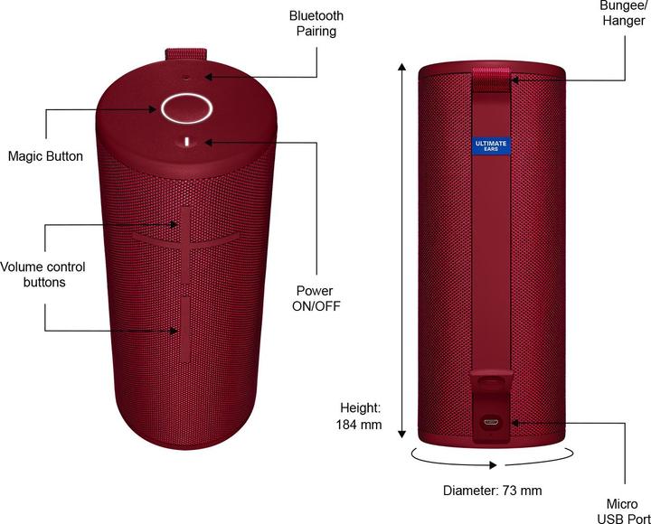 Image du produit UE Boom 3 (15 h, Fonctionnement sur batterie, Alimentation via port USB)