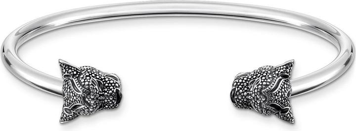 Thomas Sabo Armreif Black Cat (17.50 cm, Silber 925, Emaille)