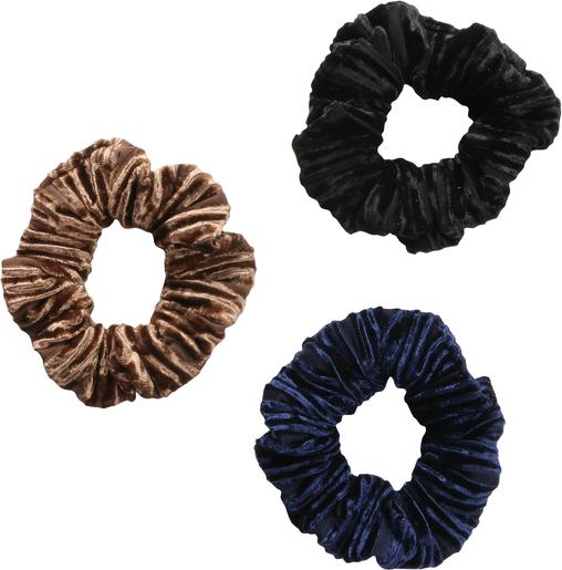 Trisa Fashion Scrunchy Schwarz, Braun, Blau 3 Stk. (Haargummi)