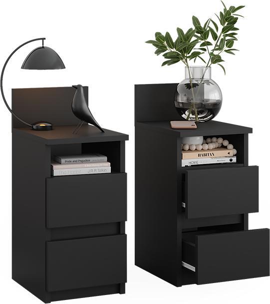Vichy Nachttisch Monty, Schwarz, 25 x 59.1 cm 2er Set