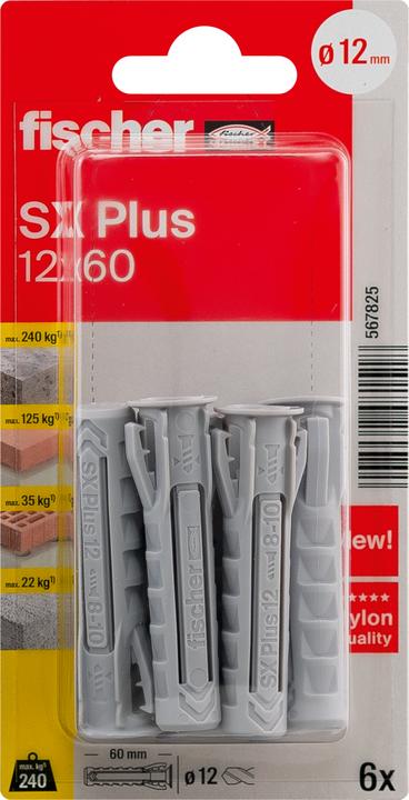 Produktbild Fischer Dübel SX Plus 12x60 K (6) (6 Stk.)