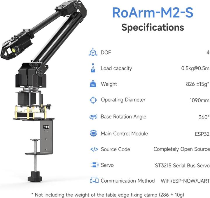 Produktbild WaveShare ESP32 4-DOF Roboterarm-Kit RoArm-M2-S mit Hochdrehmoment Serial Bus Servos