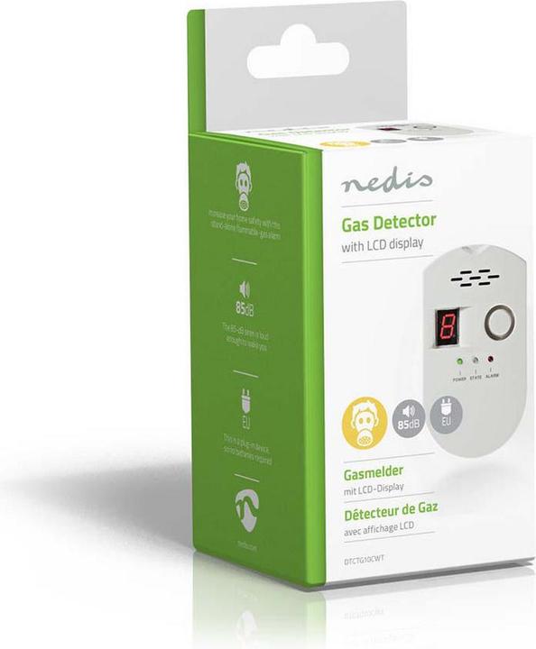Image du produit Nedis Alarme gaz | Alimentation secteur | Durée de vie du capteur : 10 ans | Conforme à la norme EN : EN