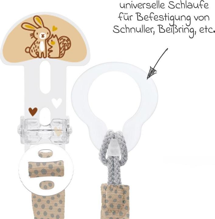 Produktbild MAM Schnullerketten Schnullerband Clip it! mit Cover - Hase (1 x, ab Geburt)
