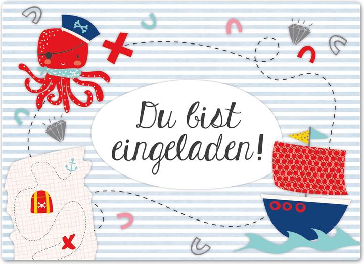 Image du produit Papierdrachen 12 cartes d'invitation pour un anniversaire - Pirate (12 pcs)