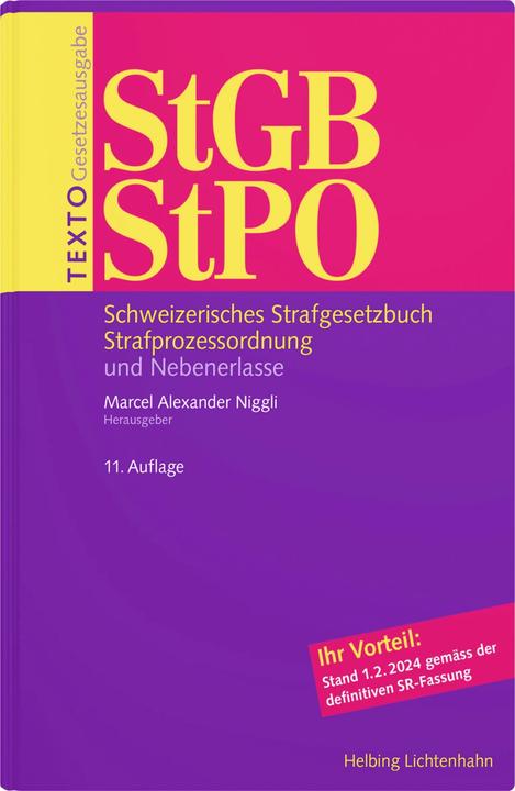 Produktbild TEXTO StGB/StPO (Deutsch, Marcel Alexander Niggli, 2024)