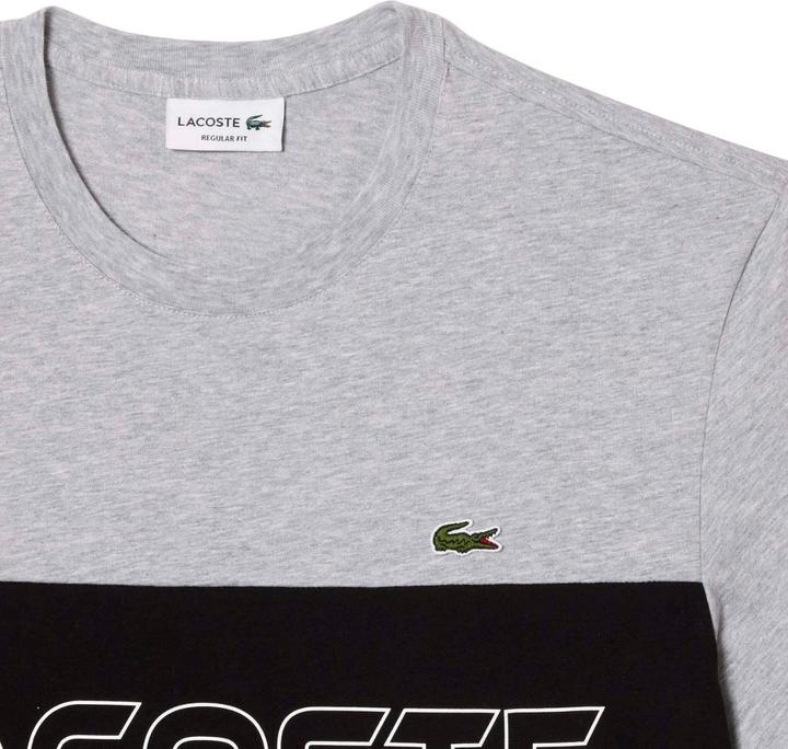 Actual product image Lacoste Unisex Adult Printed Colour Block Regular T-Shirt (XS)