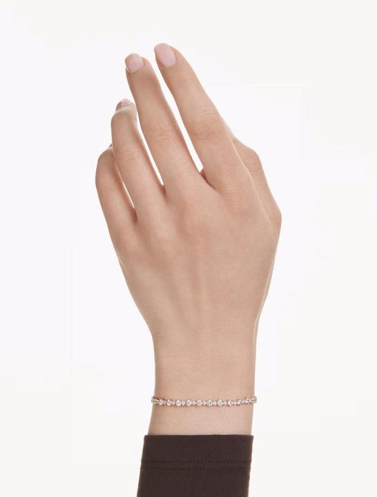 Actual product image Swarovski Matrix Tennis Armband Rundschliff Weiss Goldlegierungsschicht (Swarovski Metal)