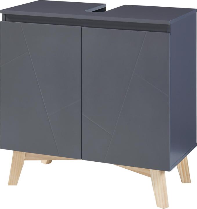 En.Casa Waschbeckenunterschrank Overath 60x60x30cm Grau (60 x 60 x 30 cm)