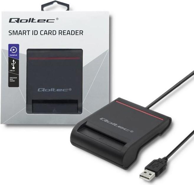 Immagine prodotto Qoltec Skeneris Scanner per carte d'identità con chip intelligente USB 2.0 Plug&Play (USB 2.0)